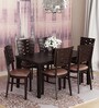 Fern Solid Wood 6 Seater Dining Set in Erin Brown Finish