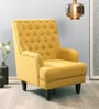 Fernand Fabric Full Back Lounge Chair In Mustard Yellow Colour