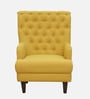 Fernand Fabric Full Back Lounge Chair In Mustard Yellow Colour