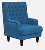 Fernand Fabric Full Back Lounge Chair In Sea Blue Colour