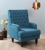Fernand Fabric Full Back Lounge Chair In Sea Blue Colour