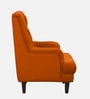 Fernand Velvet Full Back Lounge Chair In Rust Colour