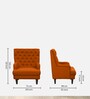 Fernand Velvet Full Back Lounge Chair In Rust Colour