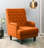 Fernand Velvet Full Back Lounge Chair In Rust Colour