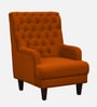 Fernand Velvet Full Back Lounge Chair In Rust Colour