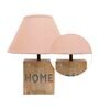 Flemish Beige Cottan Fabric Shade Night Lamp With Mango wood Base