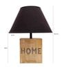 Lyon Black Cottan Fabric Shade Night Lamp With Mango wood Base