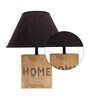 Lyon Black Cottan Fabric Shade Night Lamp With Mango wood Base
