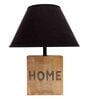 Lyon Black Cottan Fabric Shade Night Lamp With Mango wood Base