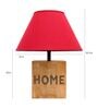 Bezalel Maroon Cottan Fabric Shade Night Lamp With Mango wood Base