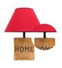 Bezalel Maroon Cottan Fabric Shade Night Lamp With Mango wood Base