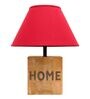 Bezalel Maroon Cottan Fabric Shade Night Lamp With Mango wood Base