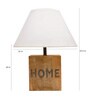 Avignon White Cottan Fabric Shade Night Lamp With Mango wood Base