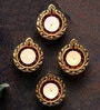 Festive Terracota Gold Diyas (Pack Of 4)