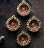 Festive Terracota Gold Diyas (Pack Of 4)