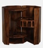 Feurus Sheesham Wood Bar Cabinet In Rustic Teak Finish