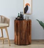 Feurus Sheesham Wood Bar Cabinet In Rustic Teak Finish