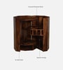 Feurus Sheesham Wood Bar Cabinet In Rustic Teak Finish