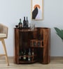 Feurus Sheesham Wood Bar Cabinet In Rustic Teak Finish