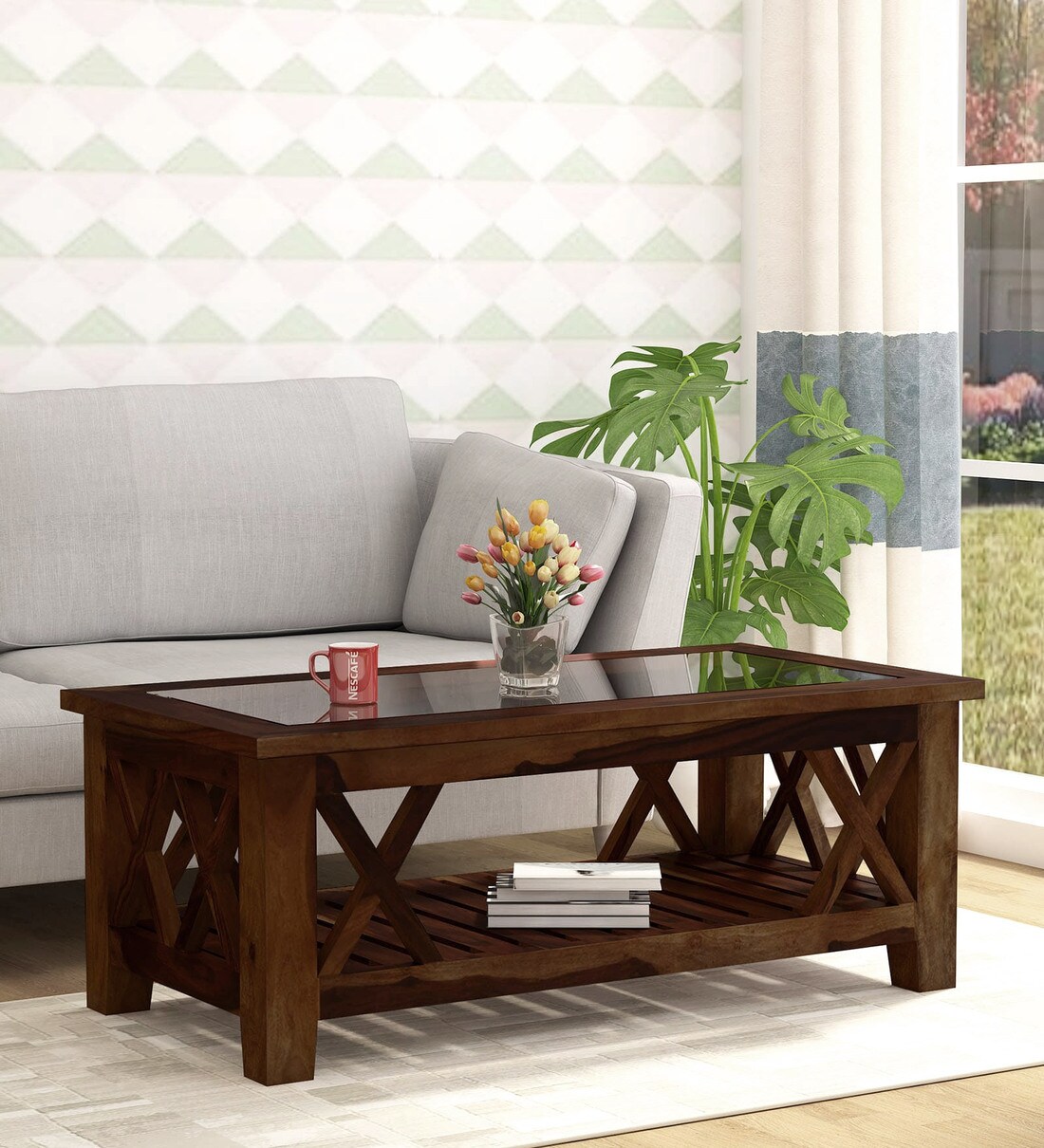 Buy Fife Solid Wood Coffee Table In Provincial Teak Finish By