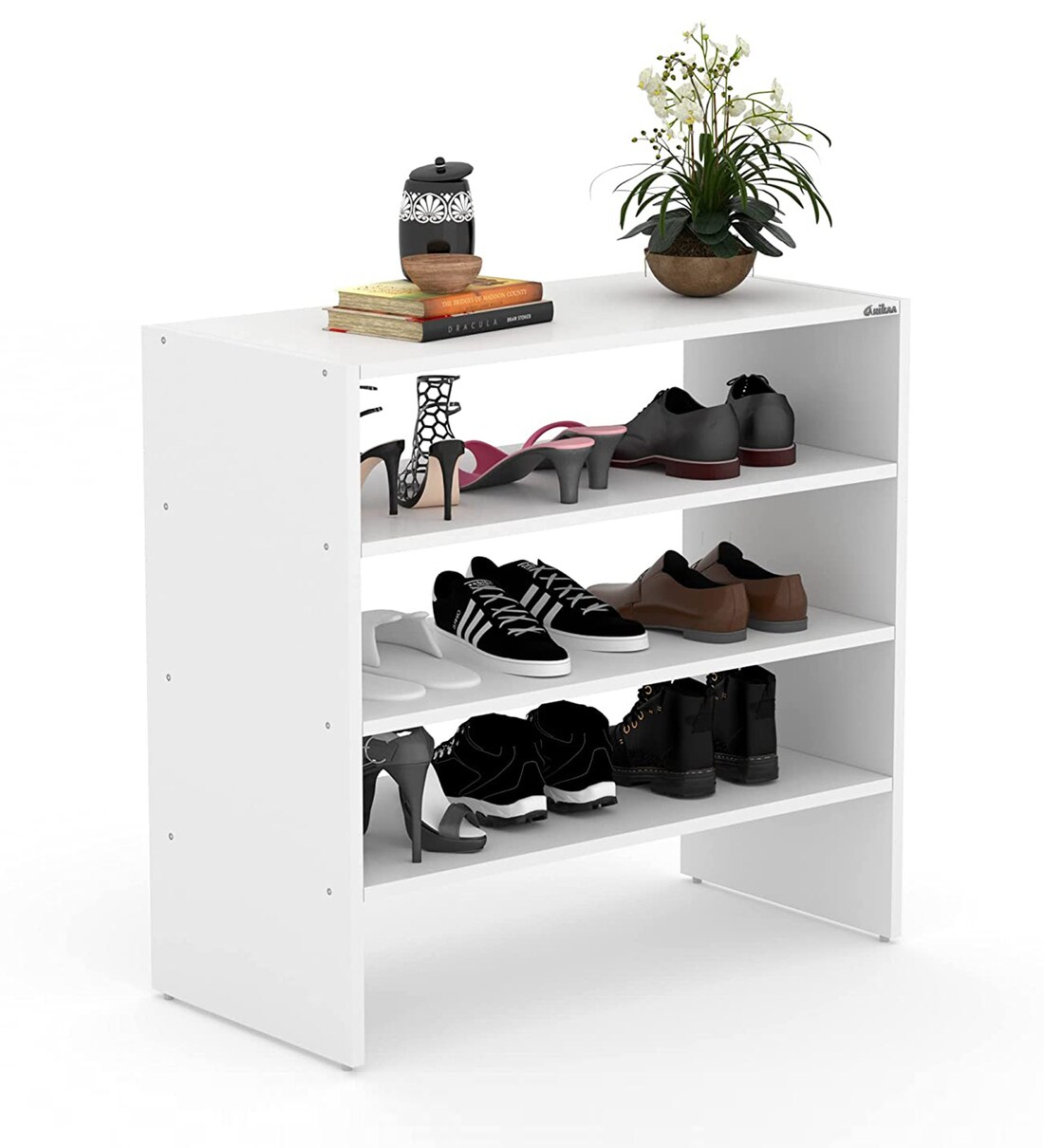 Open Shoe Rack Rvt Buy Filaria Open Shoe Rack in White Finish by Anikaa Online - Open Shoe ...