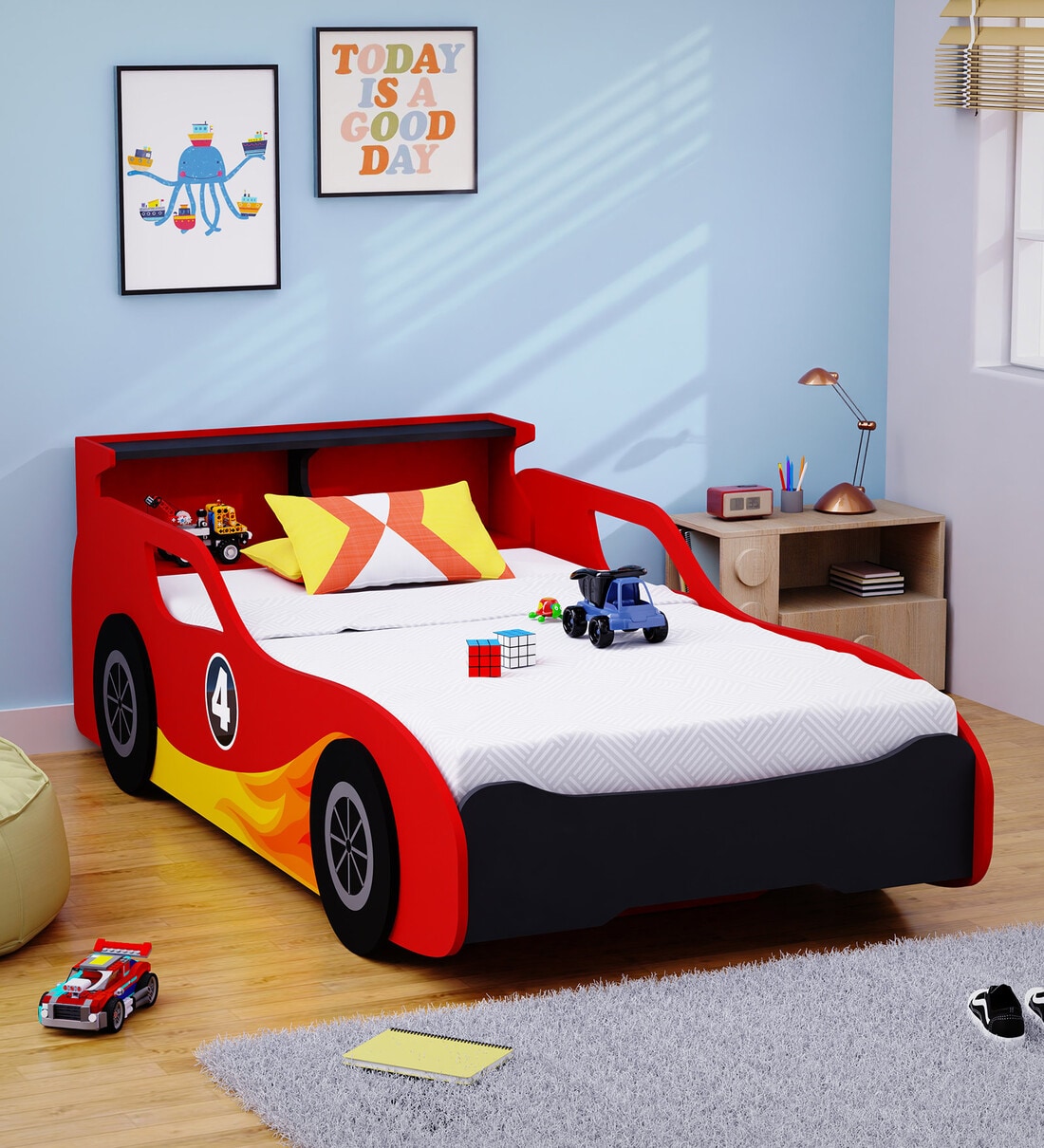 Buy Fire Bird Single Kids Bed In Red Colour at 20% OFF by Boingg! - A ...