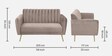 Fidel Chenille Fabric 2 Seater Sofa in Sandy Brown Colour
