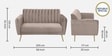 Fidel Chenille Fabric 2 Seater Sofa in Sandy Brown Colour