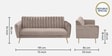 Fidel Chenille Fabric 3 Seater Sofa in Sandy Brown Colour