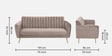 Fidel Chenille Fabric 3 Seater Sofa in Sandy Brown Colour