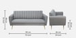 Fidel Chenille Fabric 3 Seater Sofa In Slate Grey Colour
