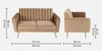 Fidel Velvet 2 Seater Sofa In Beige Colour