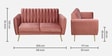 Fidel Velvet 2 Seater Sofa In Blush Pink Colour