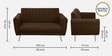 Fidel Velvet 2 Seater Sofa in Brown Colour