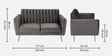 Fidel Velvet 2 Seater Sofa In Fossil Grey Colour