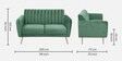 Fidel Velvet 2 Seater Sofa in Mint Green Colour