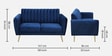 Fidel Velvet 2 Seater Sofa In Royal Blue Colour