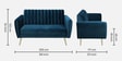 Fidel Velvet 2 Seater Sofa In Teal Blue Colour