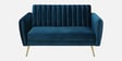 Fidel Velvet 2 Seater Sofa In Teal Blue Colour