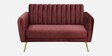 Fidel Velvet 2 Seater Sofa In Wine Red Colour