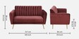 Fidel Velvet 2 Seater Sofa In Wine Red Colour