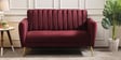 Fidel Velvet 2 Seater Sofa In Wine Red Colour