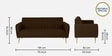 Fidel Velvet 3 Seater Sofa in Brown Colour