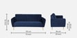 Fidel Velvet 3 Seater Sofa In Royal Blue Colour