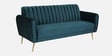 Fidel Velvet 3 Seater Sofa In Teal Blue Colour