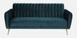 Fidel Velvet 3 Seater Sofa In Teal Blue Colour