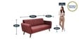 Fidel Velvet 3 Seater Sofa In Wine Red Colour
