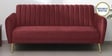 Fidel Velvet 3 Seater Sofa In Wine Red Colour