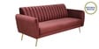 Fidel Velvet 3 Seater Sofa In Wine Red Colour