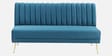 Fidel Velvet Fabric LHS Corner Sofa With Wireless Charger in Teal Blue Color